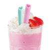 8  Reusable silicone straws 9mm x 195mm - Watercolors Hearts