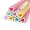 8  Reusable silicone straws 9mm x 195mm - Watercolors Hearts - Image 2