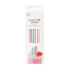 8  Reusable silicone straws 9mm x 195mm - Watercolors Hearts - Image 3