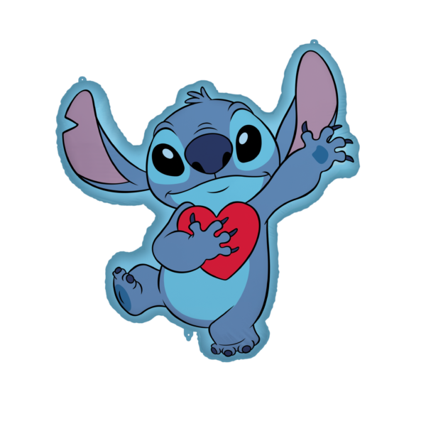 Foilballoon Shaped 78x74 cm - Stitch with heart Full Body